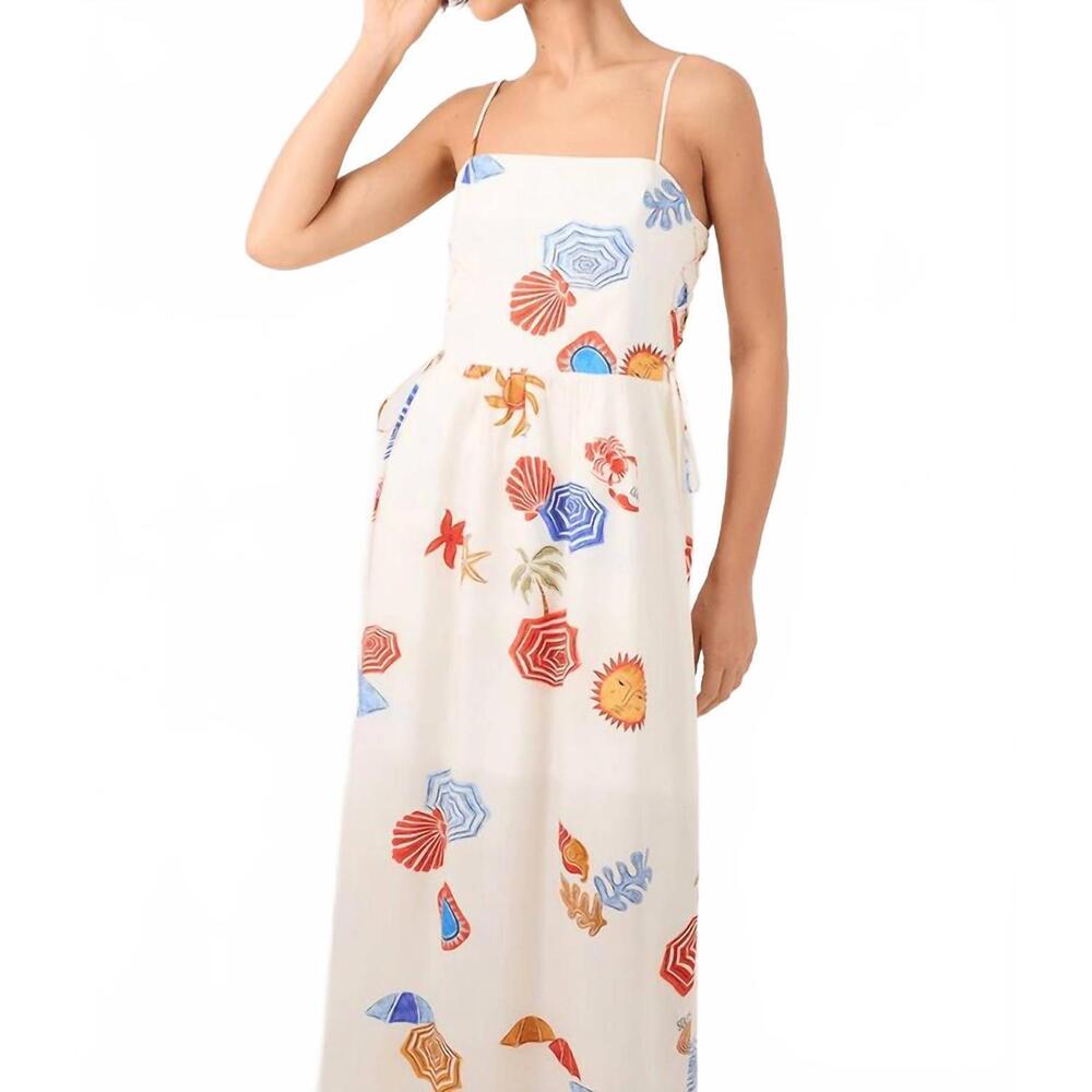 NEW DRESS TO sun print maxi dress in white